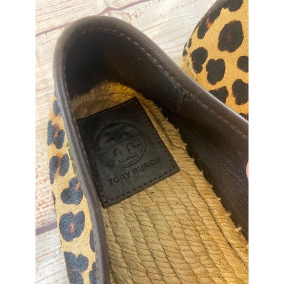 Tory Burch Women's Pony Hair Leopard Oscelot Espadrille Flats - 9 1/2 - Picture 5 of 10